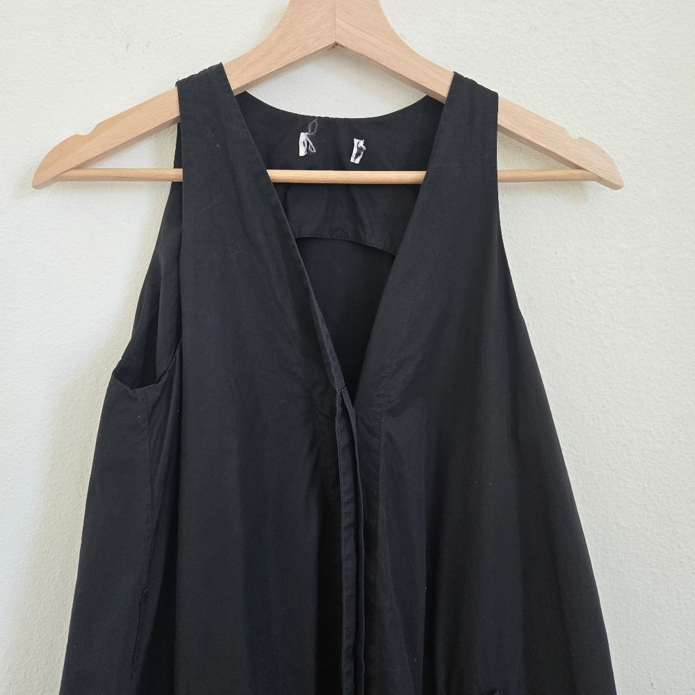Veronique Leroy V-Neck Long Black Minimalist quiet luxury dress pockets size XXS - Picture 5 of 12